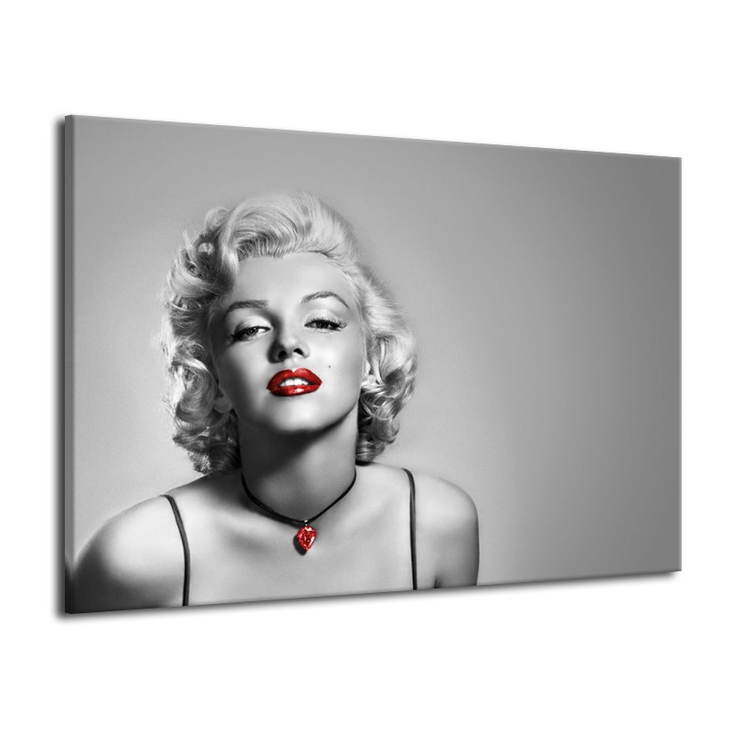 dief combineren koppeling Canvas Schilderij Marilyn Monroe, Muziek | Grijs, Zwart, Rood | 70x50cm  1Luik