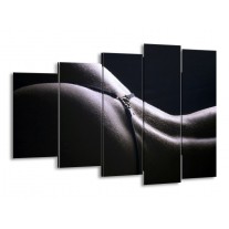 Canvas schilderij Billen | Grijs, Wit, Zwart | 150x100cm 5Luik