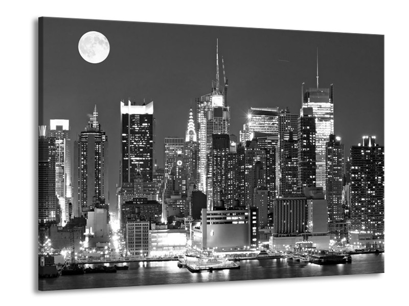 Canvas schilderij New York | Grijs, Zwart, Wit | 100x70cm 1Luik